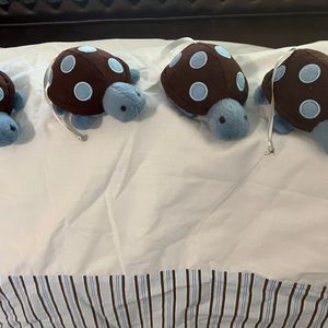 Kidsline Crib Skirt, Diaper Stacker and Turtles for mobile